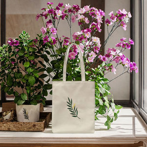 Bolsa de Mano Plegable Personalizada de Lona 100% Algodón, Tamaño Mediano/Mini, con Bolsillos y Asa para el Hombro, Reutilizable, BAG COTTON FIELD - Product Image 3