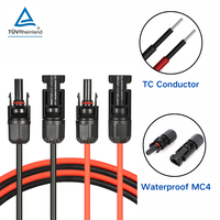 Kabel Panel surya, 1M 2M 3M 5M 10m 20m kabel konektor PV 4mm2 6mm2 dengan konektor kabel ekstensi surya 10 AWG
