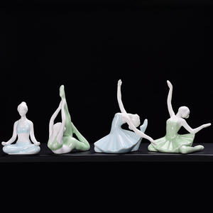 السيراميك امرأة اليوغا نموذج مجردة فتاة اليوغا التماثيل خمر ديكور المنزل الإبداعية هدية ديكور المنزل الحديث - Product Image 1