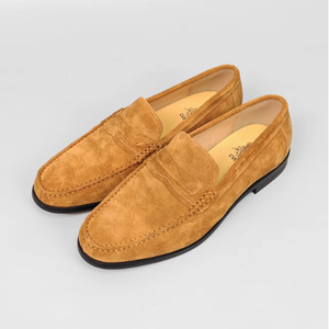 Chaussures d'affaires pour hommes en cuir de vachette, style britannique, à enfiler, semelle extérieure en caoutchouc respirante, confortables, souples, légères, flexibles, vente en gros - Product Image 3
