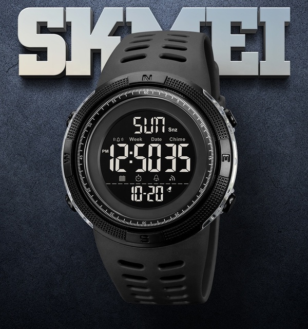 SKMEI 2070 Sport Men's Wristwatch PC Case Digital Chronograph Alarm Diver Charm Water Resistant 5BAR