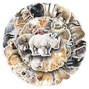 50 miếng dán động vật sở thú sư tử ngựa vằn thực tế Châu Phi - Product Image 2