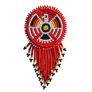 Collier en perles de verre artistiques avec chaîne à maillons ethniques et motifs de perles uniques, finition élégante - Product Image 1