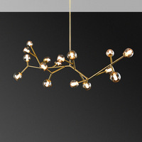 Suspension circulaire de lustre en verre nordique led doré simple au design unique
