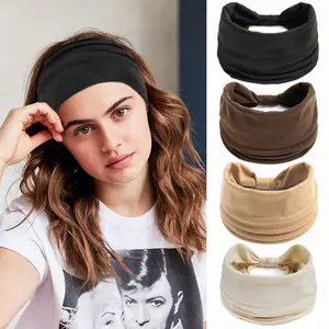 Frauen Baumwolle Stirnband Mode Haar bänder für Frau Solid Turban Twist Strick Haarband Twisted Knotted Headwrap Zubehör