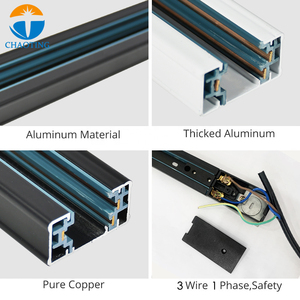 Rel trek 2 kawat rel jalur langit-langit untuk lampu 20W 30W 40W sistem lampu rel Jalur Galeri Yz6205 - Product Image 4