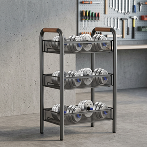 Carrito de almacenamiento metálico de tres niveles con ruedas para la organización de la cocina y el almacenamiento de alimentos - Product Image 2