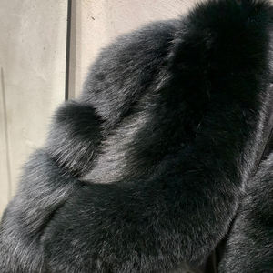 Premium Fox Fur Bomber Coats Chaqueta de piel de zorro suave natural Recortada Mujeres Fox Fur Coat - Product Image 4