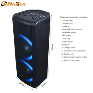 Nhà Máy khuyến mãi bán 6.5 inch xách tay nhựa RGB LED chiếu sáng loa có thể sạc lại với 3.7V và 1200mAh AUX thông tin liên lạc - Product Image 4