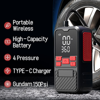 Gonfleur de pneus portable sans fil, mini pompe à air pour voiture avec compresseur d'air numérique, gonfleur de pneus sans fil
