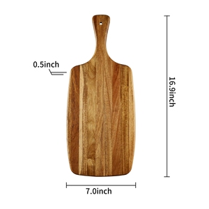 Tabla de Madera de Acacia Rectangular <span class=keywords><strong>para</strong></span> Servir Pan y Frutas con Asa <span class=keywords><strong>para</strong></span> Regalo de Inauguración Tabla de Cortar <span class=keywords><strong>para</strong></span> Charcutería <span class=keywords><strong>para</strong></span> <span class=keywords><strong>Mesa</strong></span> de Comedor - Product Image 6