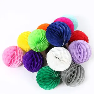 Colorful Honeycomb Paper Flower Balls for DIY Crafts Home Decor Weddings Baby Showers Birthdays Parties