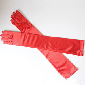 Mode lange Satin Handschuhe Satin Opera Abend party Prom Kostüm Schwarz Rosa Grau Beige Rot Handschuh Mode Weiß Hochzeits handschuhe - Product Image 5