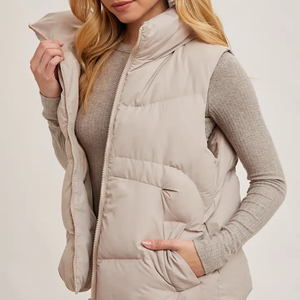 <span class=keywords><strong>Gilet</strong></span> d'hiver sans manches à <span class=keywords><strong>capuche</strong></span> avec fermeture éclair pour femmes, <span class=keywords><strong>gilet</strong></span> de course et de loisir, fournisseur de gros - Product Image 3