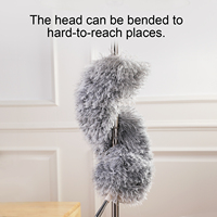 Plumeau à plumes Cleanhome à tête flexible de 100 pouces avec perche télescopique de 245 cm pour plafond, rotatif à 360° et réglable