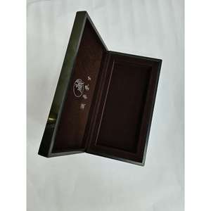 Caja rectangular de madera con acabado lacado mate tipo piano, tapa abatible y estampado en caliente para productos de salud y bienestar, caja de regalo hecha a mano. - Product Image 2