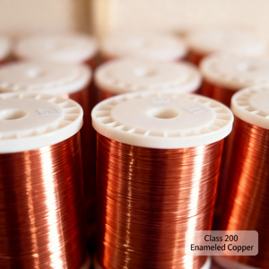 سلك نحاسي مطلي بالمينا من الفئة 200، سلك مغناطيسي عالي الحرارة للف المحولات وملفات المحركات والمولدات - Product Image 1