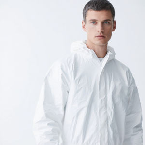 Combinaison blanche EPI personnalisée Type 5/6 Combinaison jetable microporeuse Combinaison <span class=keywords><strong>Tyvek</strong></span> <span class=keywords><strong>Dupont</strong></span> Combinaison jetable Hazmat pour vêtements de travail - Product Image 6