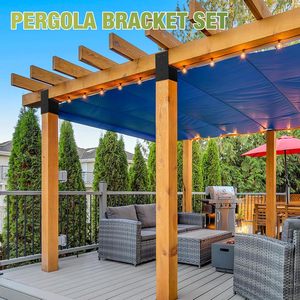 Supports de <span class=keywords><strong>pergola</strong></span> <span class=keywords><strong>Connecteur</strong></span> 4x4 Supports de poteau de chevron à montage mural Supports de kit de <span class=keywords><strong>pergola</strong></span> de gazebo pour poteaux de garde-corps de terrasse en bois - Product Image 6