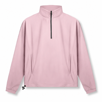 Veste coupe-vent pour homme à col montant, légère, surdimensionnée, avec fermeture éclair courte, personnalisable avec logo, pour entraînement en extérieur, résistante au vent