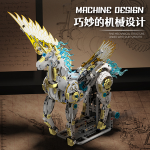 Ensemble <span class=keywords><strong>de</strong></span> blocs <span class=keywords><strong>de</strong></span> construction mécaniques créatifs MJI 13106 Unicorn, MOC, jouet éducatif pour enfants, vente en gros, cadeau - Product Image 5