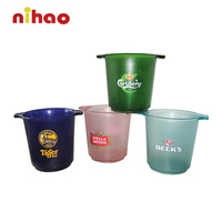 NIHAO LED IJs-emmer met aangepast logo, LED verlichte ijs-emmer, plastic gloeiende emmer voor promotionele geschenken