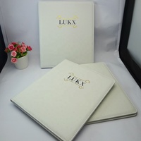 Carpeta Portafolio Personalizada A4 de Cuero PU con Textura de Avestruz Blanca, con Portapapeles Metálico, Organizador de Documentos de Negocios