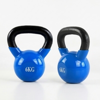 Kettlebell en fonte massif avec poignée antidérapante, poids pour entraînement de force en salle de sport, kettlebell en fonte revêtue