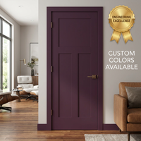 Porte intérieure Shaker à 3 panneaux en MDF 30x80, à gauche, apprêtée et peignable, pour le marché des États-Unis et du Canada