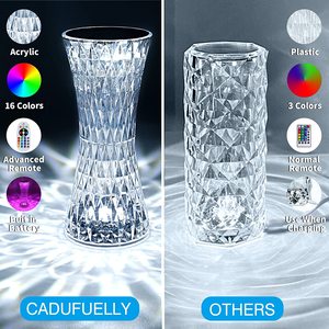 Lampe de table tactile moderne à piles rechargeables, 16 couleurs, en cristal, lumière rose, pour fêtes - Product Image 6