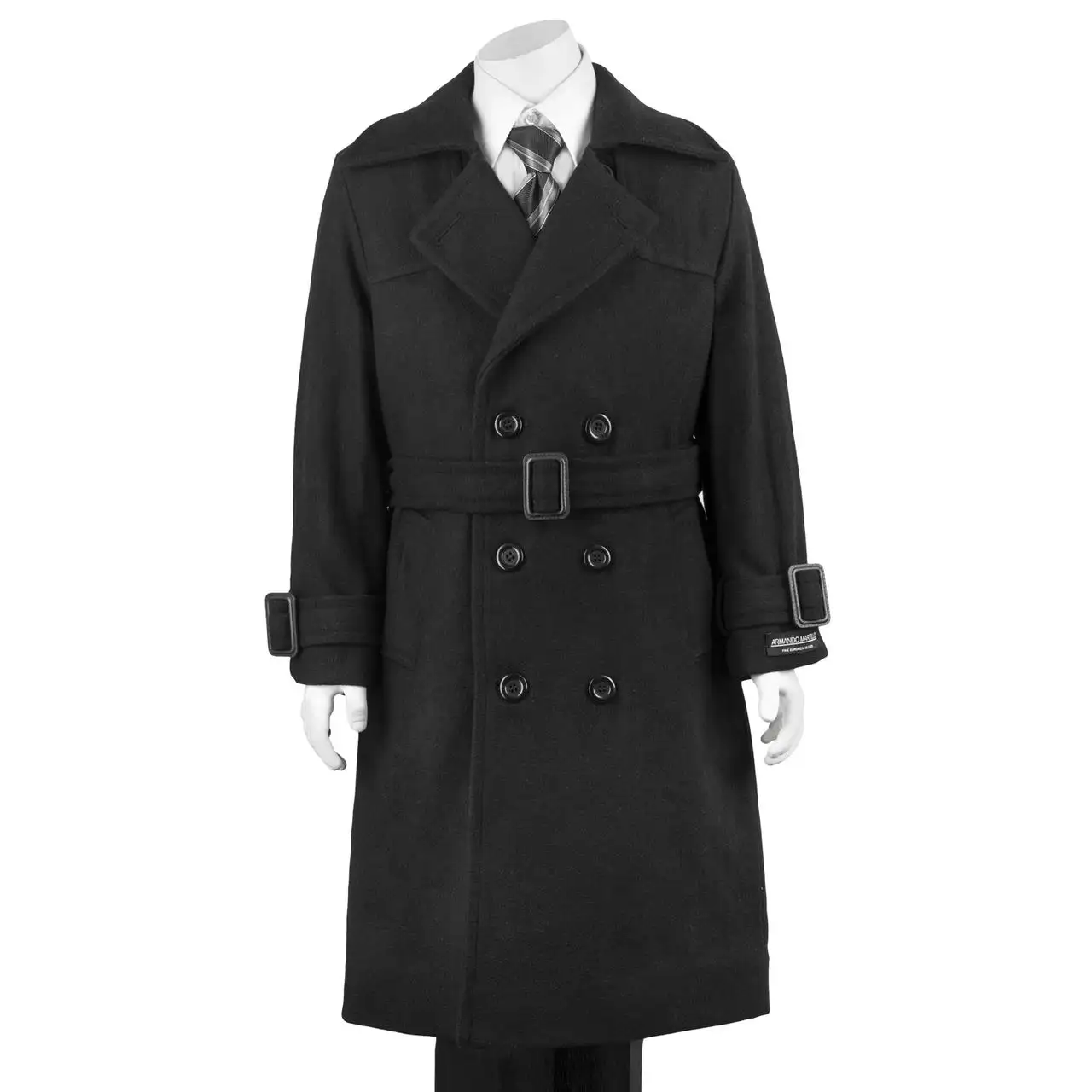 Kids Boys Mid-weight Trench Coat Double Breasted Classic Belted Jacket Spring Fall Outwear Dress Coats