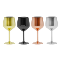 Verre à vin rouge classique en acier inoxydable à pied haut, léger, résistant aux chutes, pour bar KTV, 75 ml