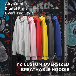 เสื้อฮู้ดโอเวอร์ไซส์แบบมีซับในสำหรับผู้ชาย สไตล์สตรีทแวร์ แขนยาว พิมพ์ลายดิจิทัล - Product Image 2