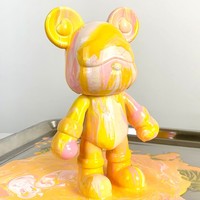 Ours en vinyle de fabrication artisanale, 23/33/53 cm, Spacebear blanc pour peinture fluide DIY avec tirelire, statue blanche, ours peints à la main