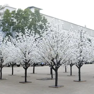 Árboles artificiales de boda blancos para decoración interior, centro de mesa de árbol para mesa de boda