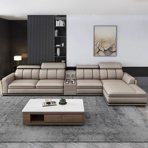 Sofa Kulit Asli Hemat Ruang, Sofa Bed Lipat Multifungsi, Set Sofa Ruang Tamu, Furnitur Kulit - Product Image 3