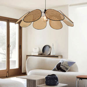 Lámpara de Mimbre Tejida de Estilo Wabi-Sabi para Bar o Restaurante Retro, Decoración Personalizada y Zen para Casa de Huéspedes o Salón de Té Chino - Product Image 1