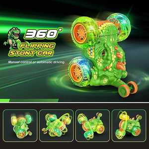 Coche Dinosaurio a Control Remoto con Rotación 360°, Luces en las Ruedas, 2.4Ghz, Camioneta RC de Acrobacias Rápida, Juguetes para Niños - Product Image 2