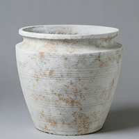 Pot Bunga Semen Tahan Air untuk Luar/Dalam Ruangan, Ukiran Tangan, Tahan Lama, Desain Sederhana Eropa, Merek HU SEN Model HY-144