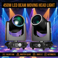 MINGJIE 450W Projecteur à tête mobile DMX pour scène, 300 000 Lux, faisceau super lumineux, 14 motifs, 15 couleurs pour concerts et événements