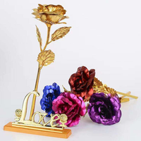 YOPIN-552 Vente en gros de roses artificielles luxueuses faites à la main, plaquées or 24 carats, collectionnables, uniques, excellent cadeau de mariage