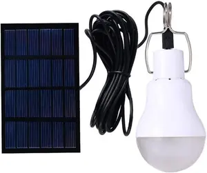 Lámpara de luz led con panel de energía para acampada, lámpara solar pequeña y barata con batería recargable para el hogar, ahorro de energía, para exteriores