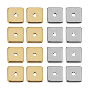 Separadores Cuadrados de Acero Inoxidable, Chapados en Oro y Plata, Accesorios para Joyería DIY, Suministros para Abalorios - Product Image 3