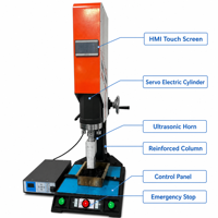 New Ultrasonic Plastic Welding Machine Servo Motor Driven Waterproof Thermoplastic Welder for ABS Acrylic PET PVC 220V 2.6kW