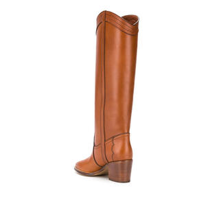 Botas hasta la rodilla para mujer de otoño e invierno europeas y americanas, tacón bajo, tacón grueso, diseño de piel de vaca, talla grande, compra rápida en - Product Image 5