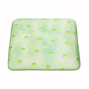 Tapis d'été lavable en soie glacée pour chien, tapis d'été pour animaux de compagnie, non pelucheux, mignon, Cool, coussin pour animaux de compagnie détachable