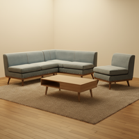Canapé modulaire sectionnel en L de luxe moderne personnalisé à trois places pour usage hôtelier, en tissu doux pour la peau, canapé d'angle