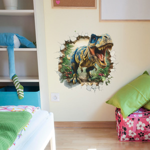 Pegatina de <span class=keywords><strong>Pared</strong></span> de Dinosaurio que Rompe Paredes, Paisaje Forestal, Autoadhesiva, Pegatinas de <span class=keywords><strong>Pared</strong></span> <span class=keywords><strong>3D</strong></span> <span class=keywords><strong>para</strong></span> Habitación de Niños, Baño - Product Image 2