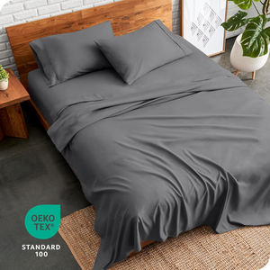 Parure de draps de luxe en microfibre ultra-douce, draps de lit brossés double face à poches profondes, ensemble 4 pièces, draps et taies d'oreiller - Product Image 6