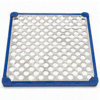 Plaque de tamis vibrante hexagonale perforée à bords en polyuréthane pour usine de criblage de roche phosphatée, vente en gros directe usine